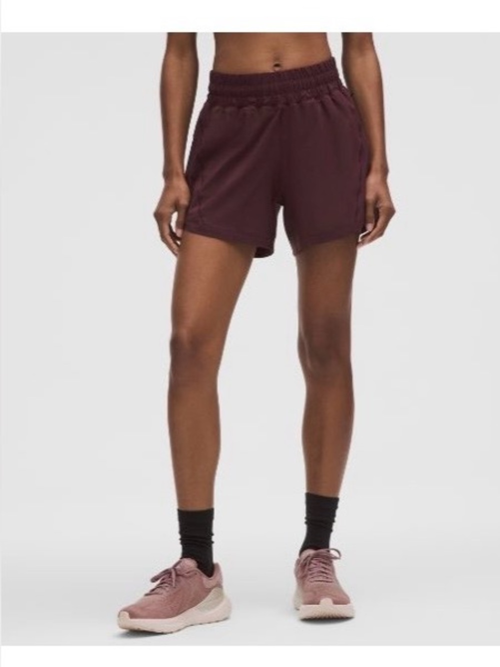 lululemon Track That High-Rise Lined Short 5" SZ 6 Goodnight Plum Exc Condition